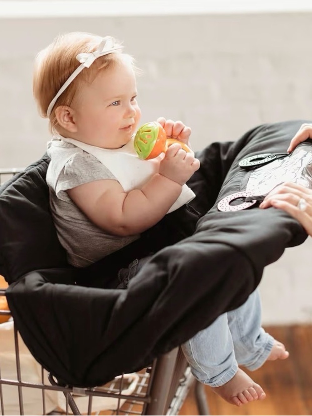 Black Shopping Cart Cover - Baby Seat Protector
